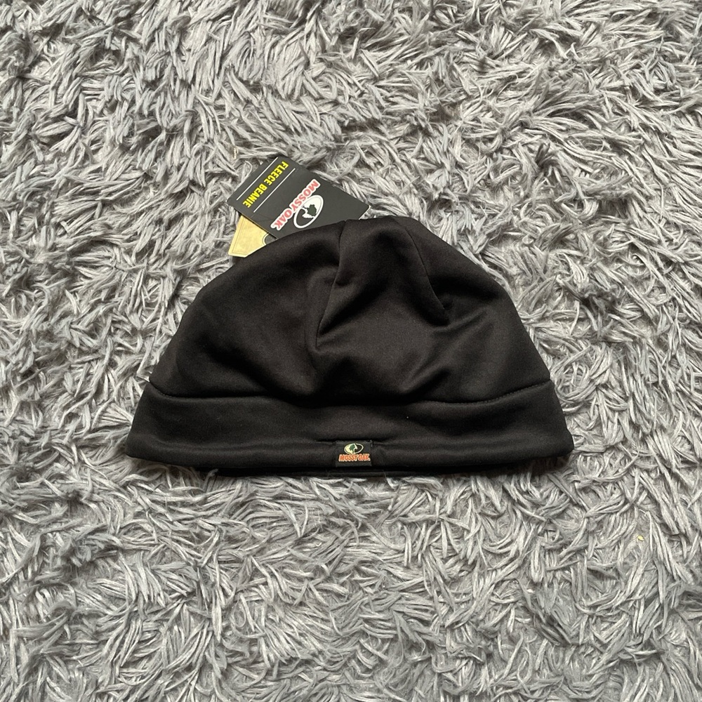 Mossy Oak Black Hunting Outdoors Fleece Beanie OS NWT
